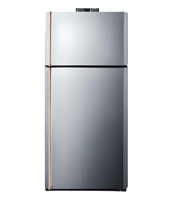 Summit 30" Wide Break Room Refrigerator-Freezer with Antimicrobial Pure Copper Handles