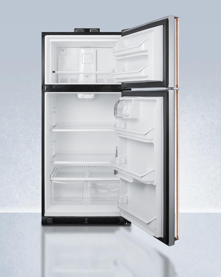Summit 30" Wide Break Room Refrigerator-Freezer with Antimicrobial Pure Copper Handles