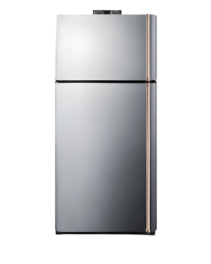 Summit 30" Wide Break Room Refrigerator-Freezer with Antimicrobial Pure Copper Handles