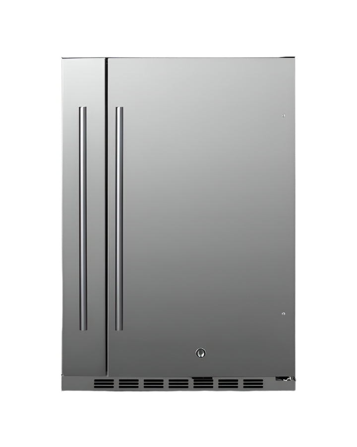 Summit Shallow Depth 24" Wide Built-In All-Refrigerator With Slide-Out Storage Compartment