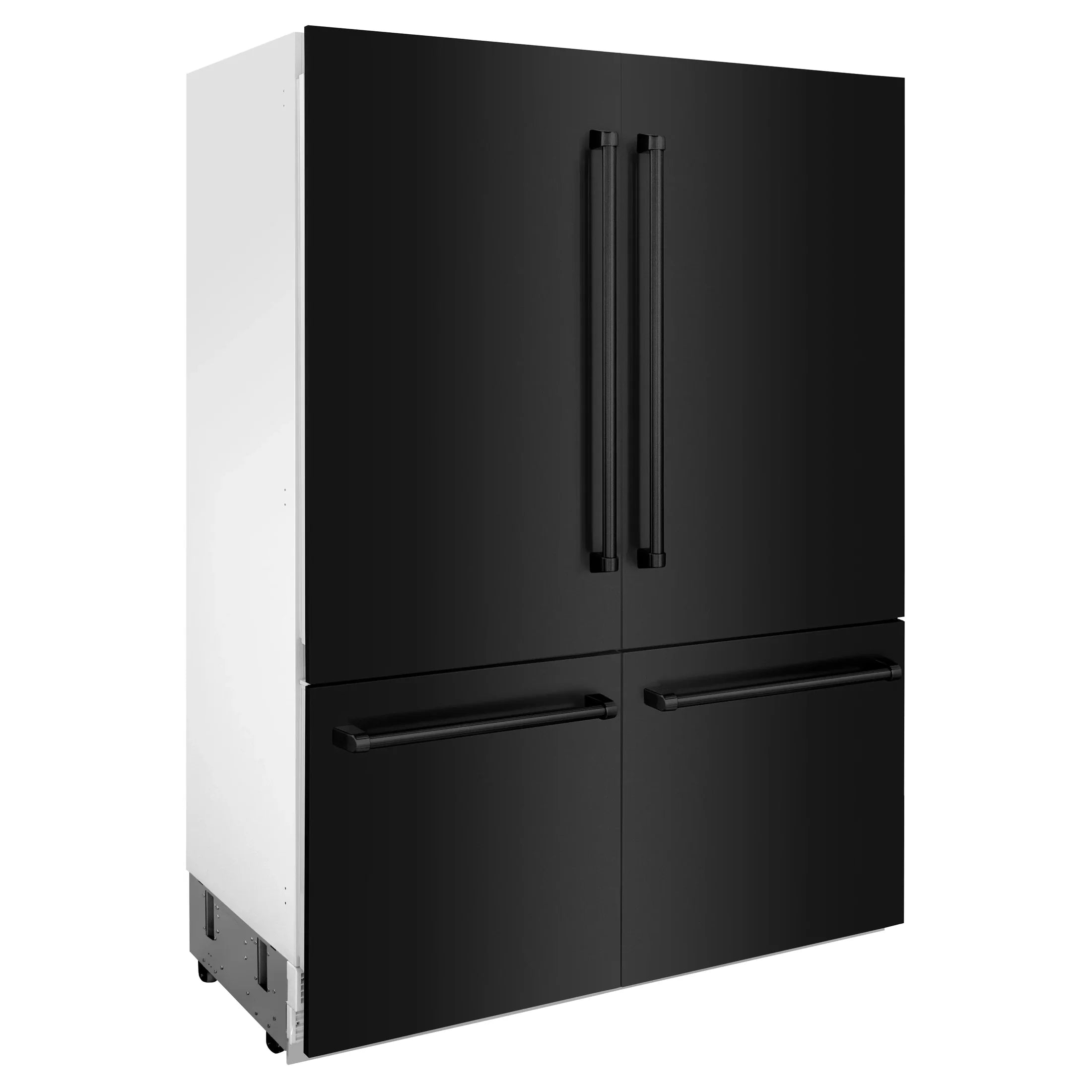 ZLINE 60" 32.2 cu. ft. Built-In 4-Door French Door Refrigerator with Internal Water and Ice Dispenser in Black Stainless Steel RBIV-BS-60
