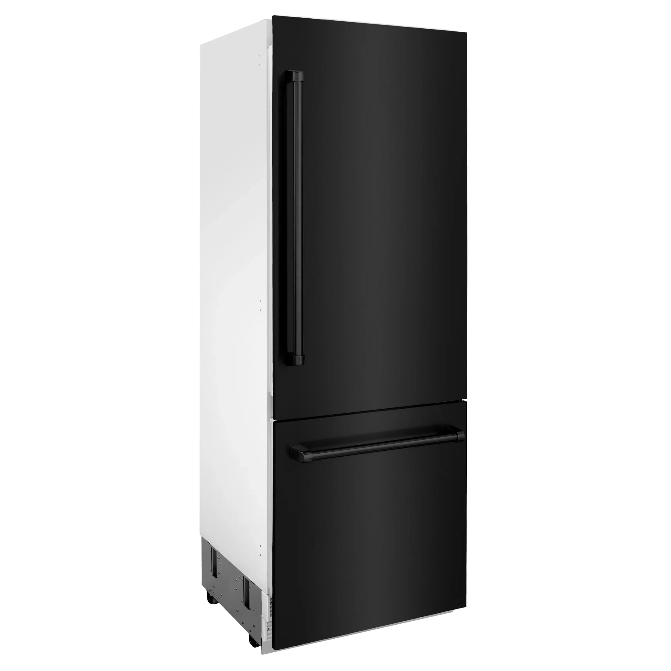 ZLINE 30" 16.1 cu. ft. Built-In 2-Door Bottom Freezer Refrigerator with Internal Water and Ice Dispenser in Black Stainless Steel RBIV-BS-30
