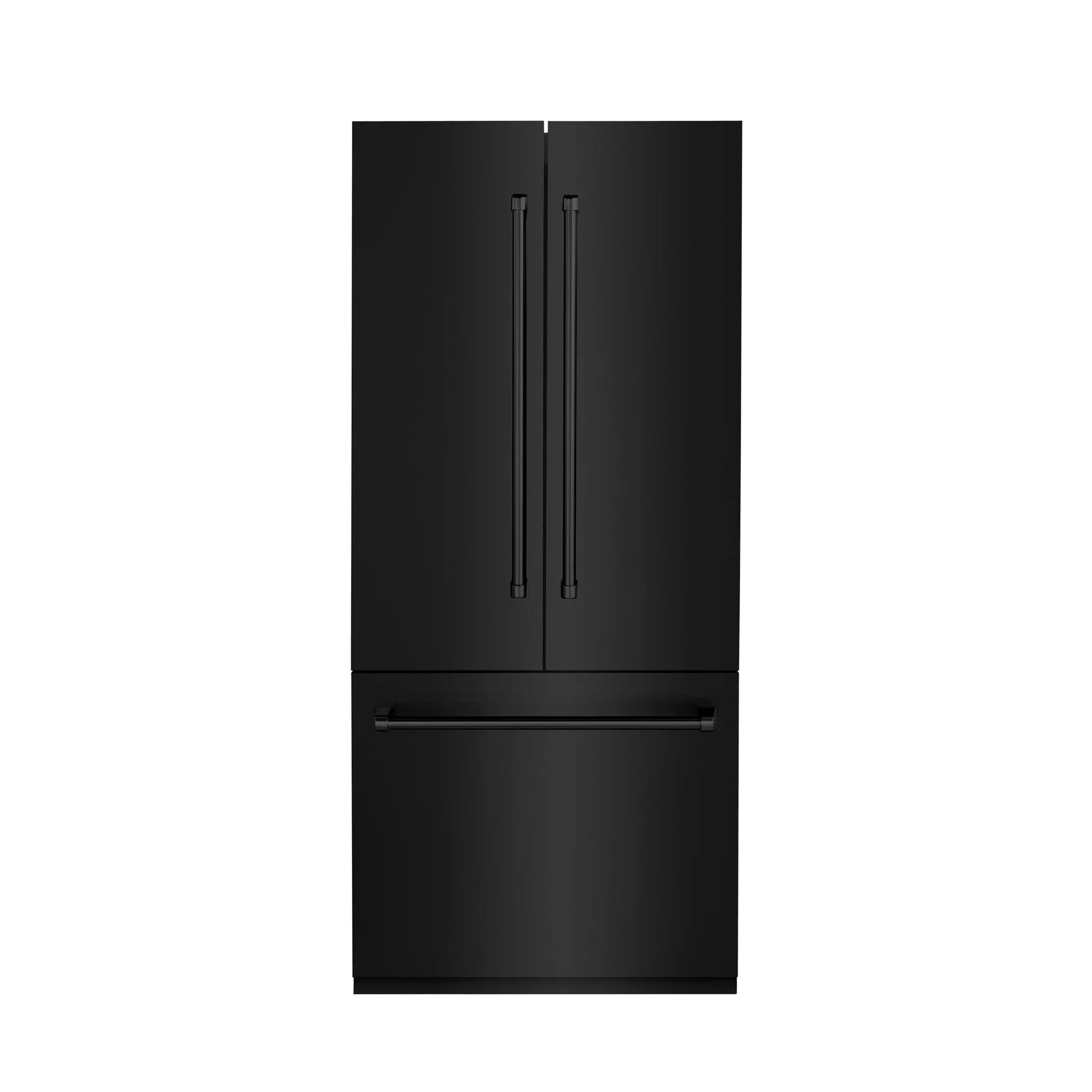 ZLINE 36" 19.6 cu. ft. Built-In 3-Door French Door Freezer Refrigerator with Internal Water and Ice Dispenser in Black Stainless Steel RBIV-BS-36