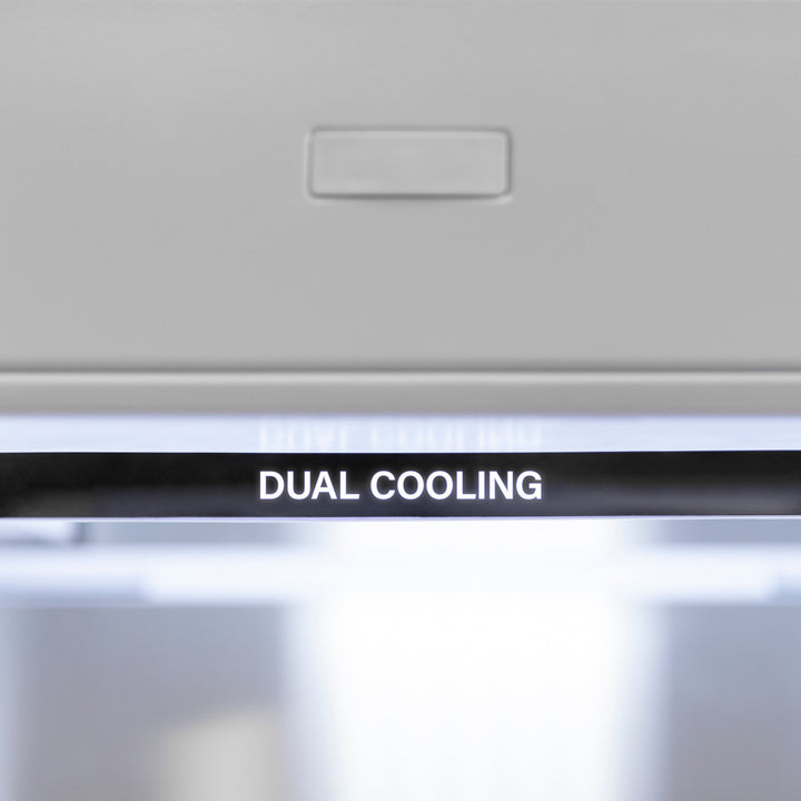 ZLINE Autograph Edition 36-Inch 19.6 cu. ft. Panel Ready Built-in 3-Door French Door Refrigerator with Internal Water and Ice Dispenser with Champagne Bronze Handles RBIVZ-36-CB