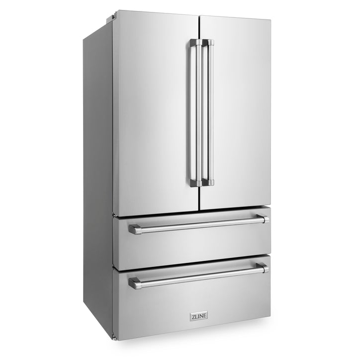 ZLINE 36 in. 22.5 cu. ft Built-in French Door Refrigerator with Ice Maker in Fingerprint Resistant Stainless Steel (RFM-36)