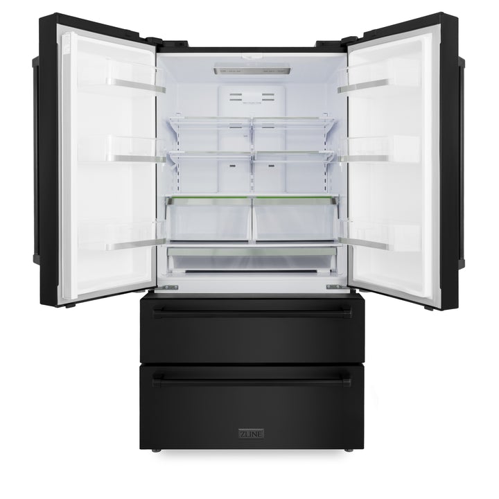 ZLINE 36 in. 22.5 cu. ft Built-in French Door Refrigerator with Ice Maker in Fingerprint Resistant Stainless Steel (RFM-36)