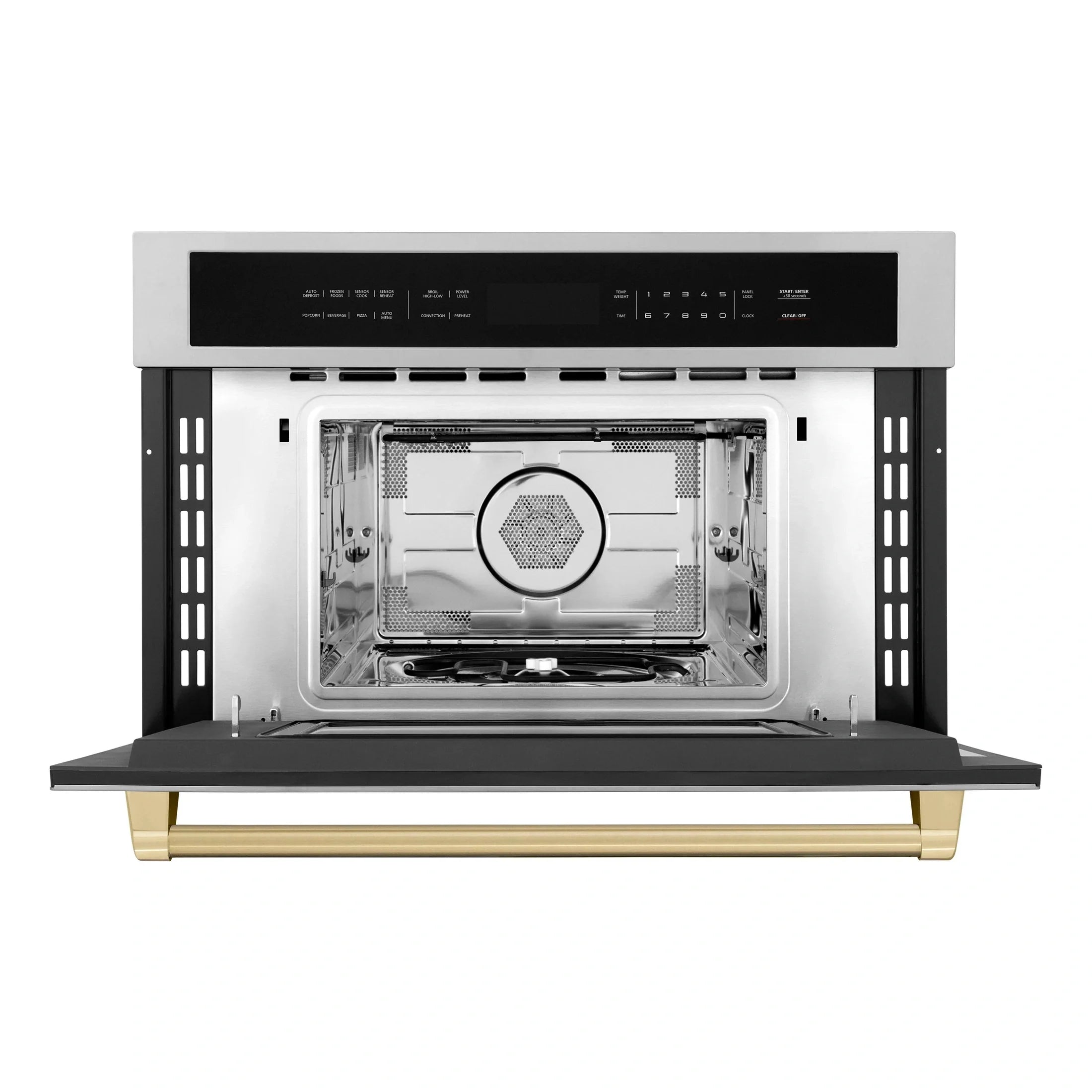 ZLINE Autograph Edition 30” 1.6 cu ft. Built-in Convection Microwave Oven in Stainless Steel with Accents MWOZ-30