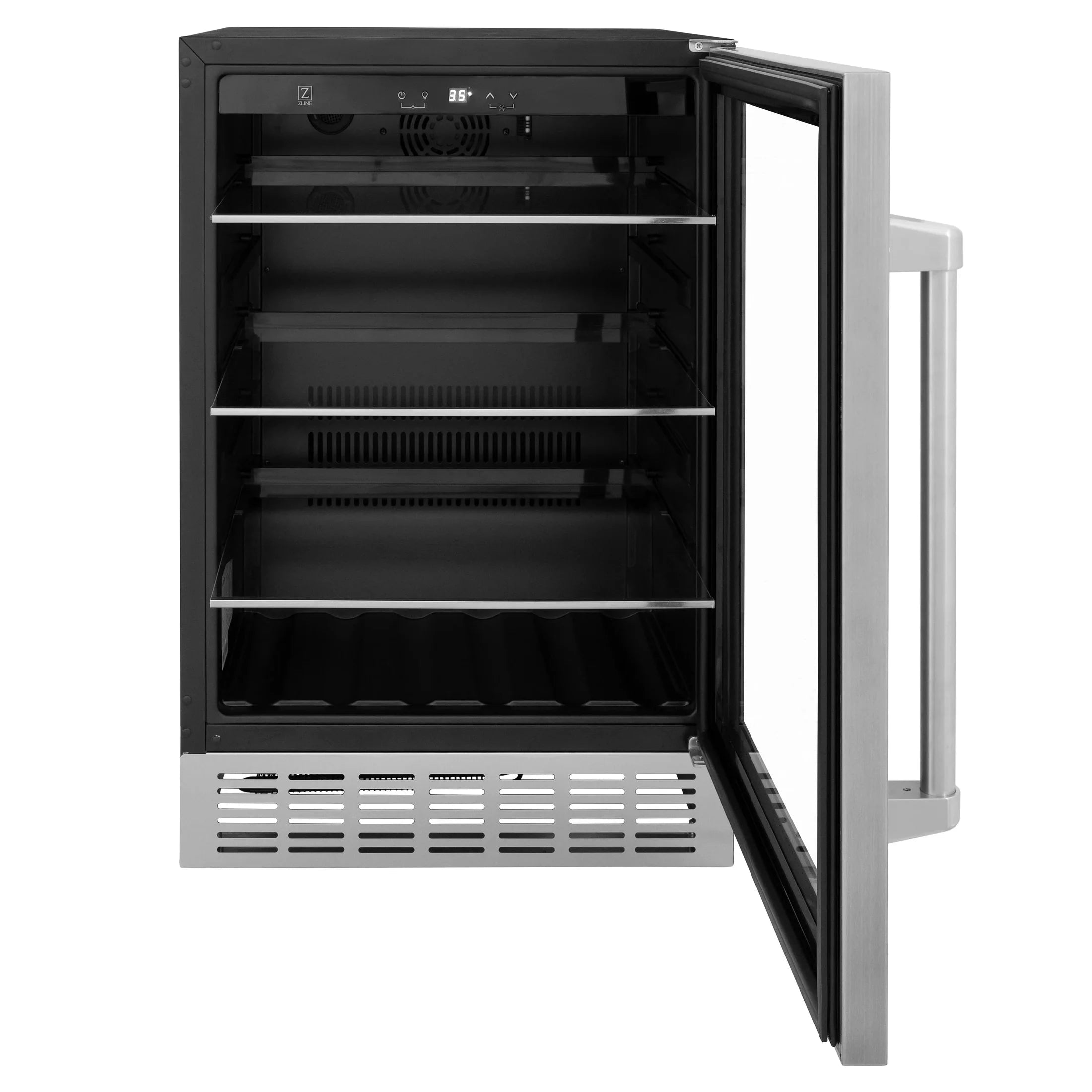 ZLINE 24 in. Monument 154 Can Beverage Fridge in Stainless Steel RBV-US-24