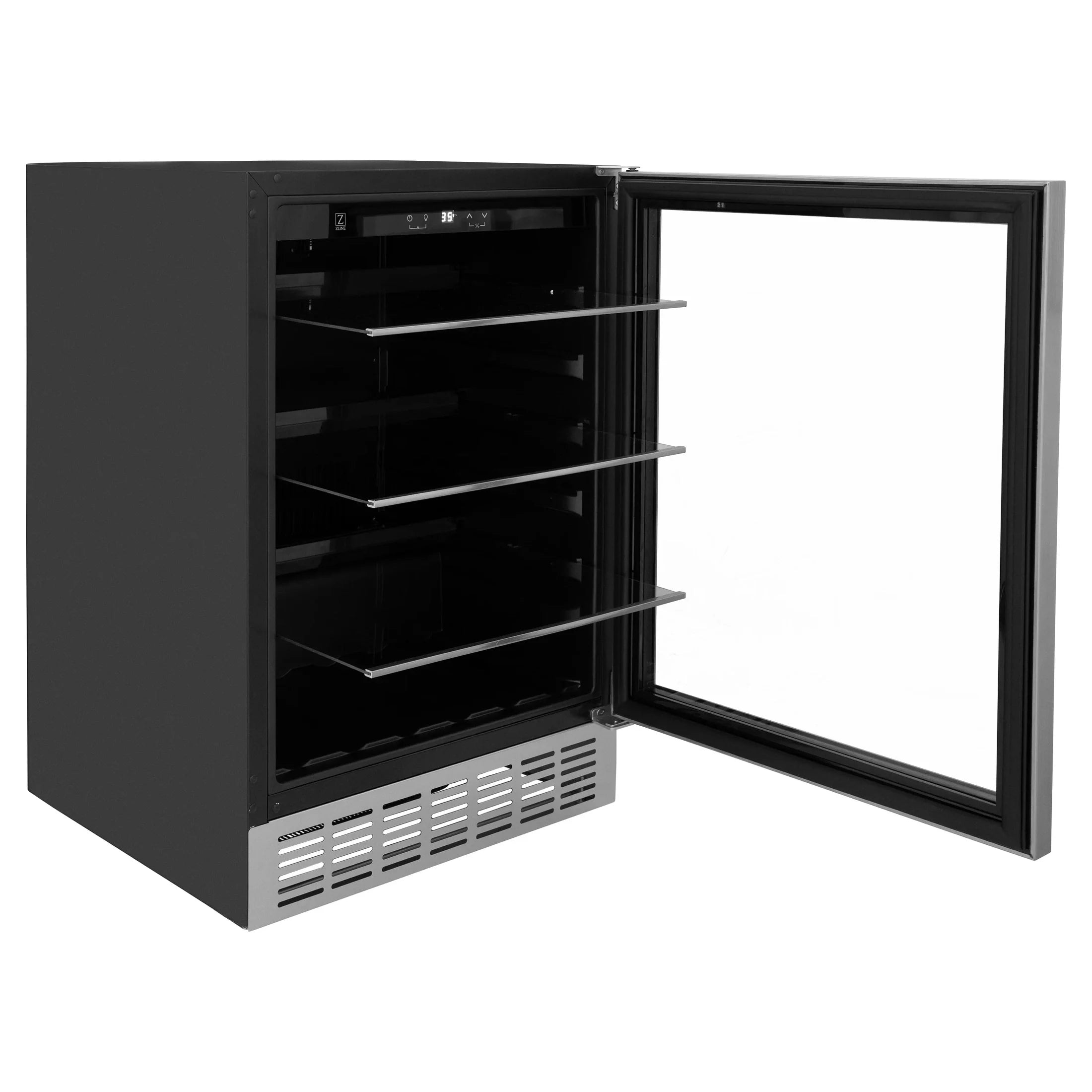 ZLINE 24 in. Monument 154 Can Beverage Fridge in Stainless Steel RBV-US-24