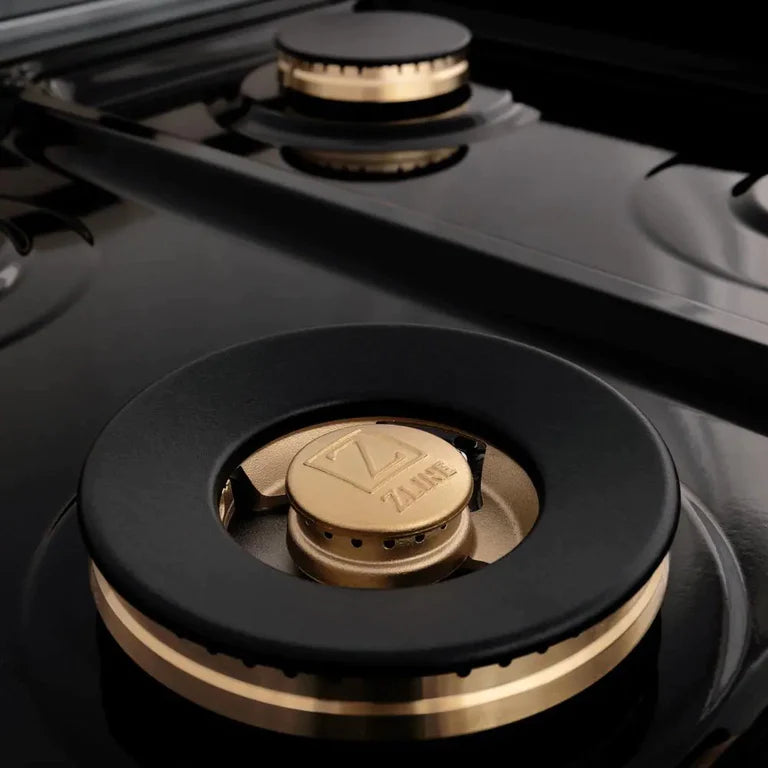 ZLINE 24 Inch Autograph Edition Dual Fuel Range in Stainless Steel with Gold Accents, RAZ-24-G
