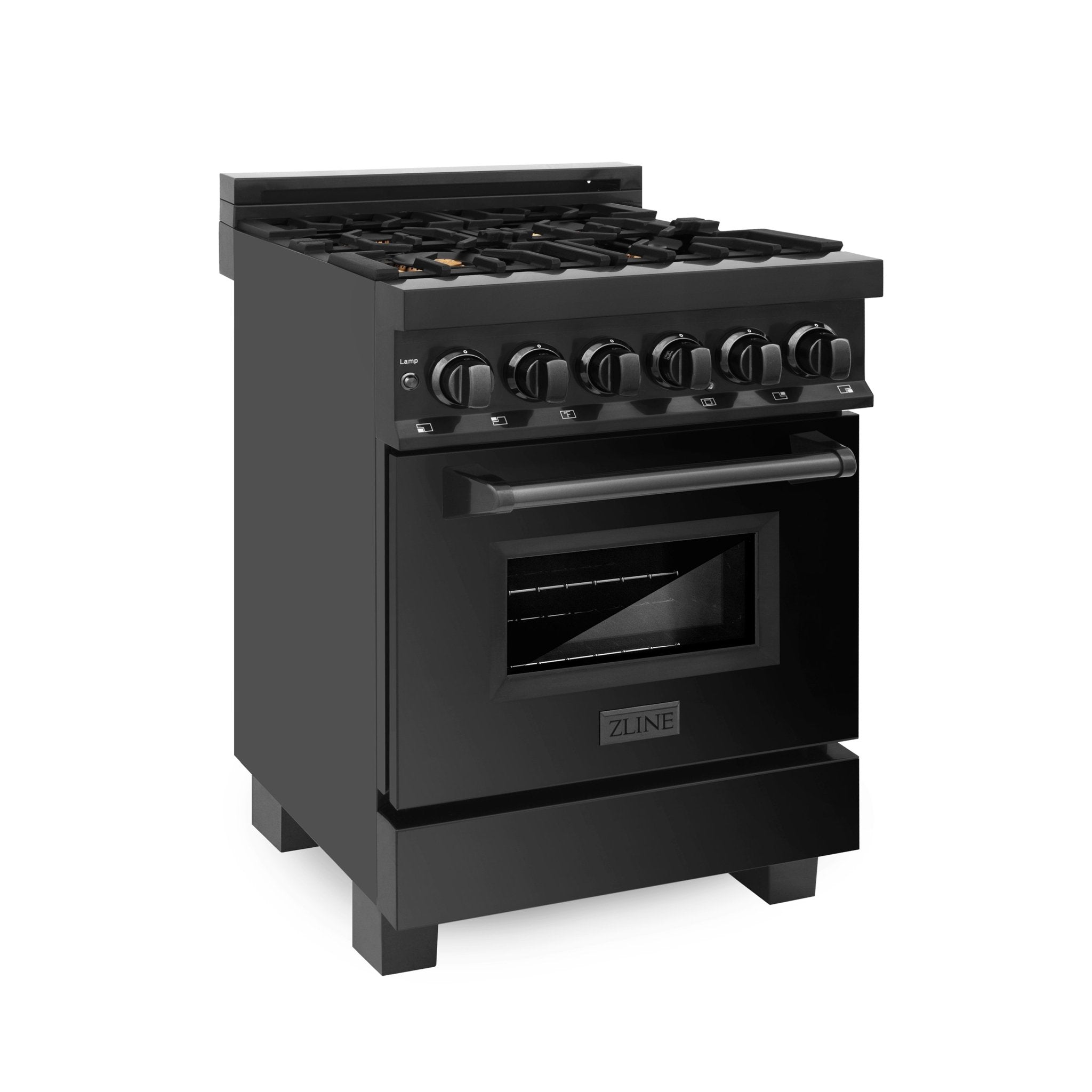 ZLINE 24" Professional Dual Fuel Range in Black Stainless Steel