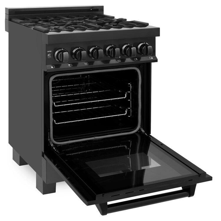 ZLINE 24" Professional Dual Fuel Range in Black Stainless Steel