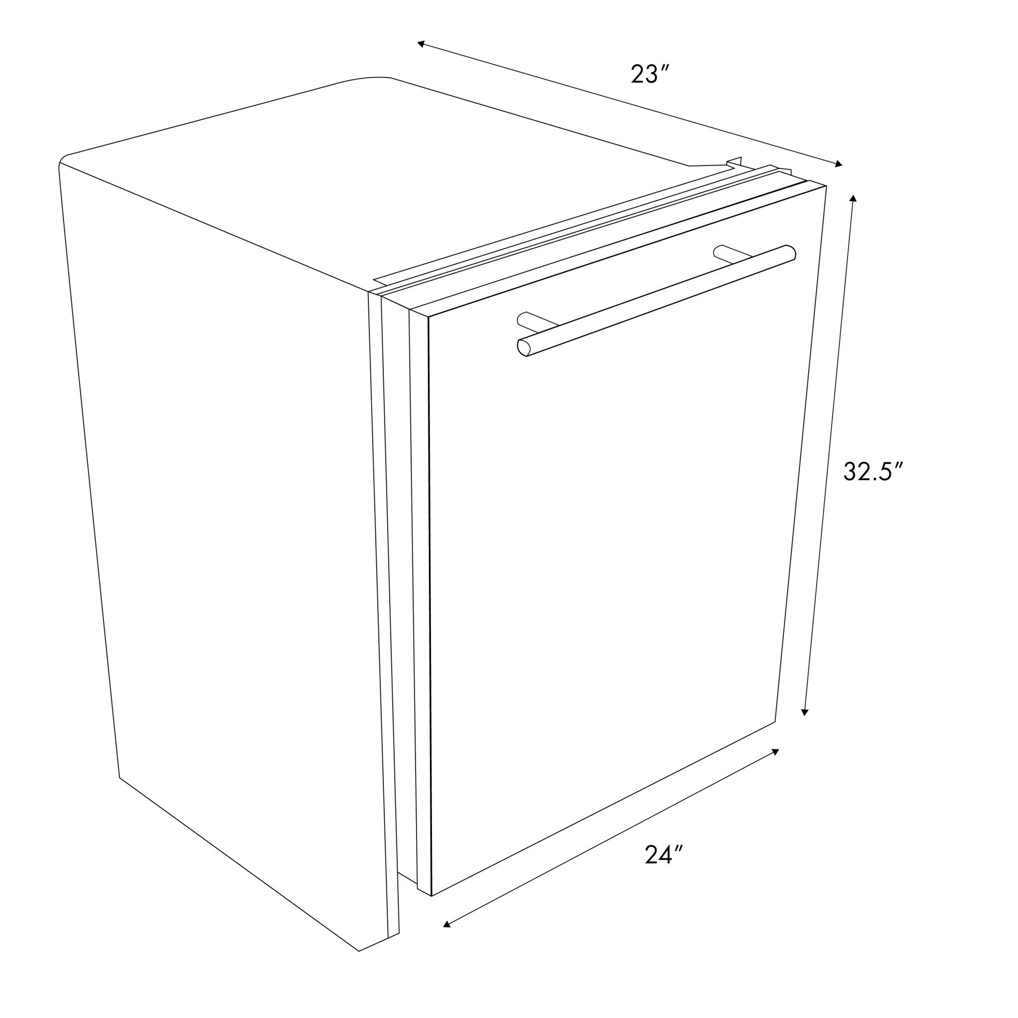 ZLINE 24" Top Control Dishwasher in Custom Panel Ready Dimensions