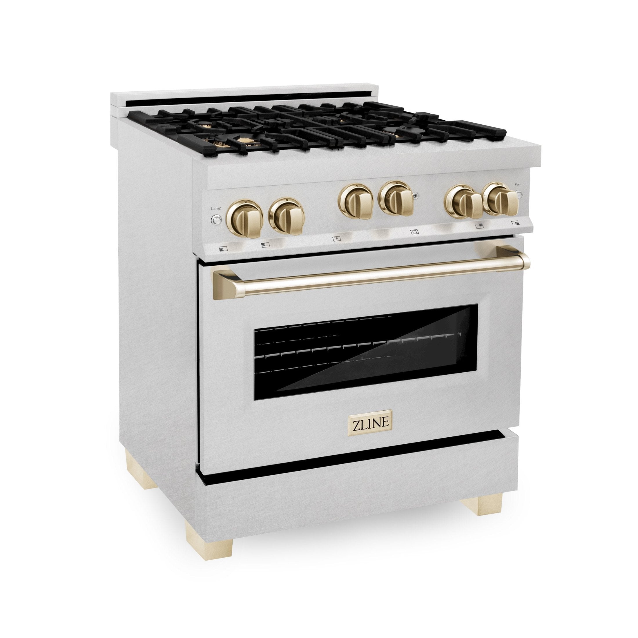 ZLINE 30" 4.0 cu. ft. Range with Gas Stove and Gas Oven in DuraSnow Stainless Steel with Accents