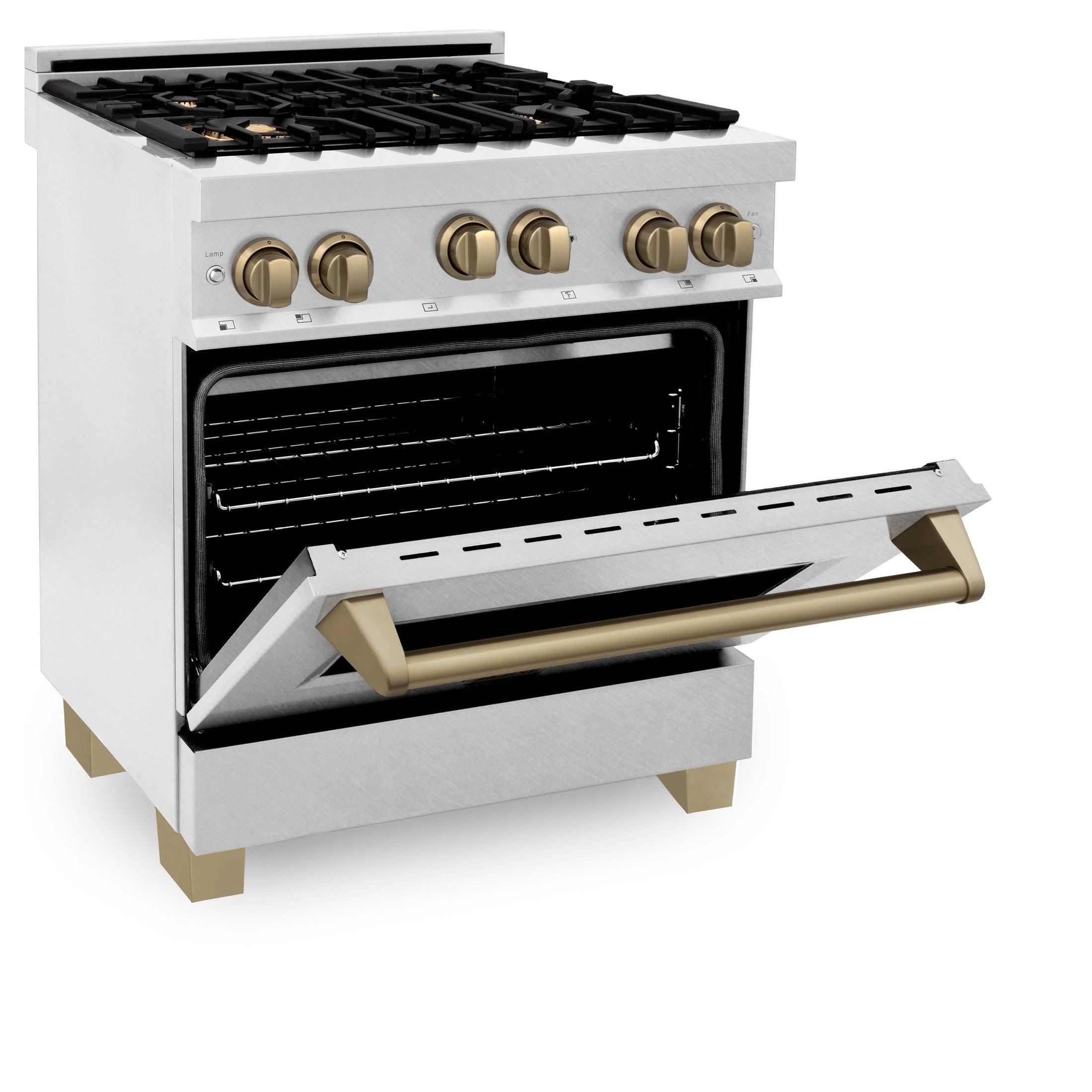 ZLINE 30" 4.0 cu. ft. Range with Gas Stove and Gas Oven in DuraSnow Stainless Steel with Accents