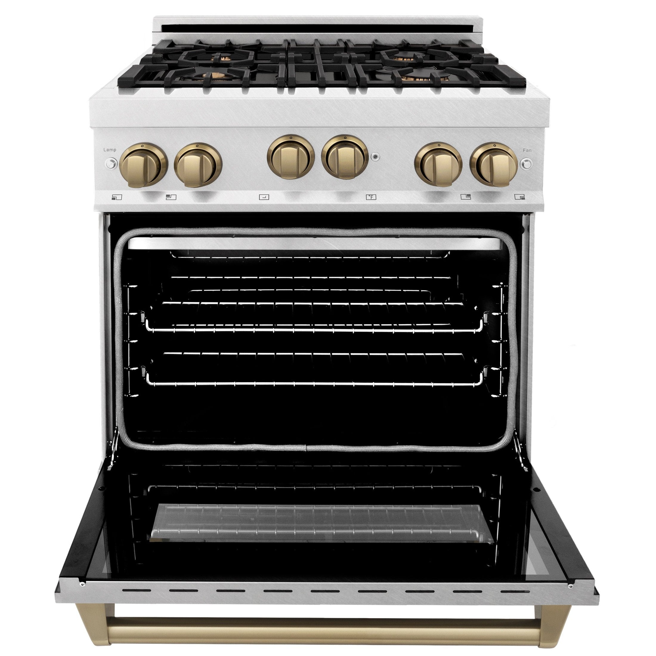 ZLINE 30" 4.0 cu. ft. Range with Gas Stove and Gas Oven in DuraSnow Stainless Steel with Accents