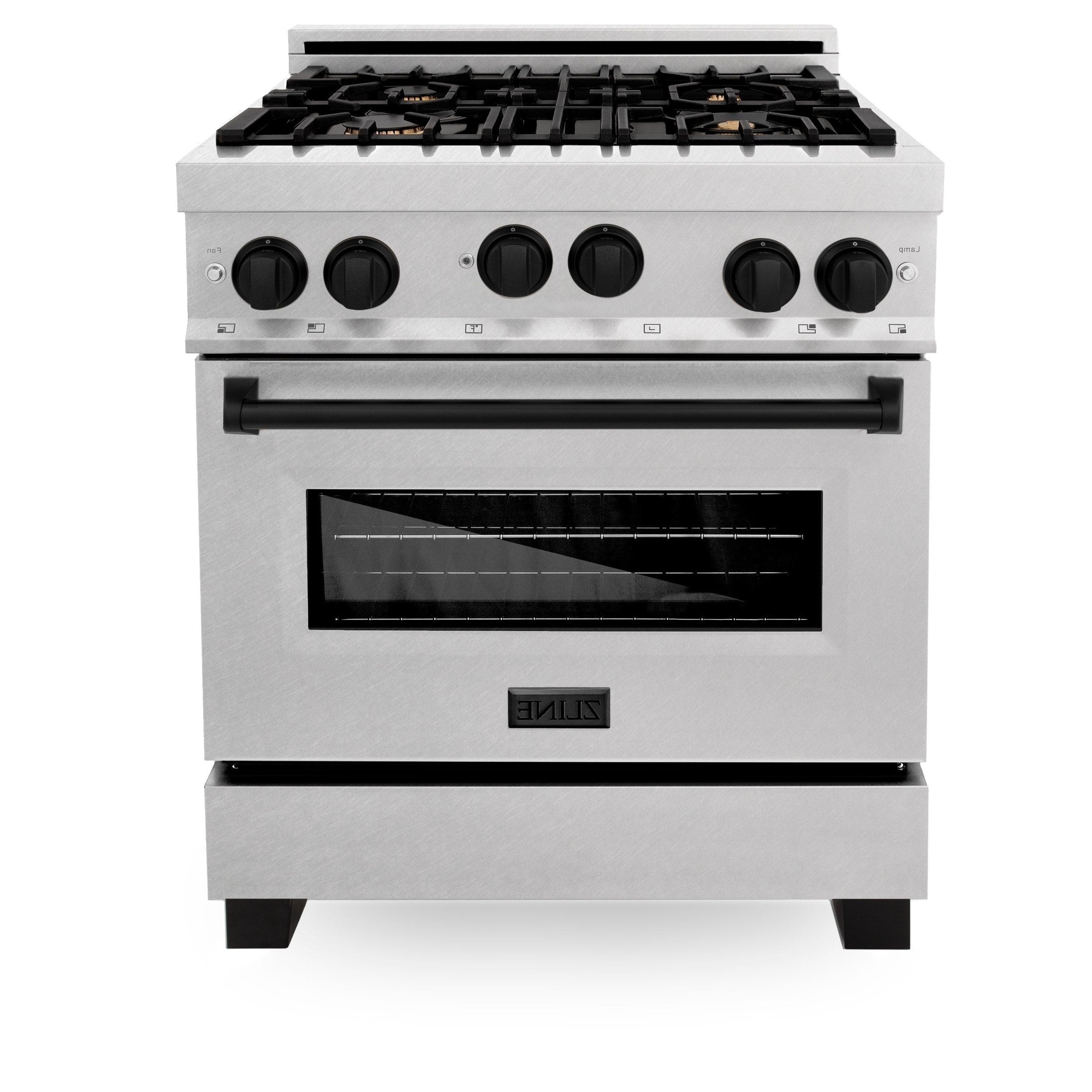 ZLINE 30" 4.0 cu. ft. Range with Gas Stove and Gas Oven in DuraSnow Stainless Steel with Accents