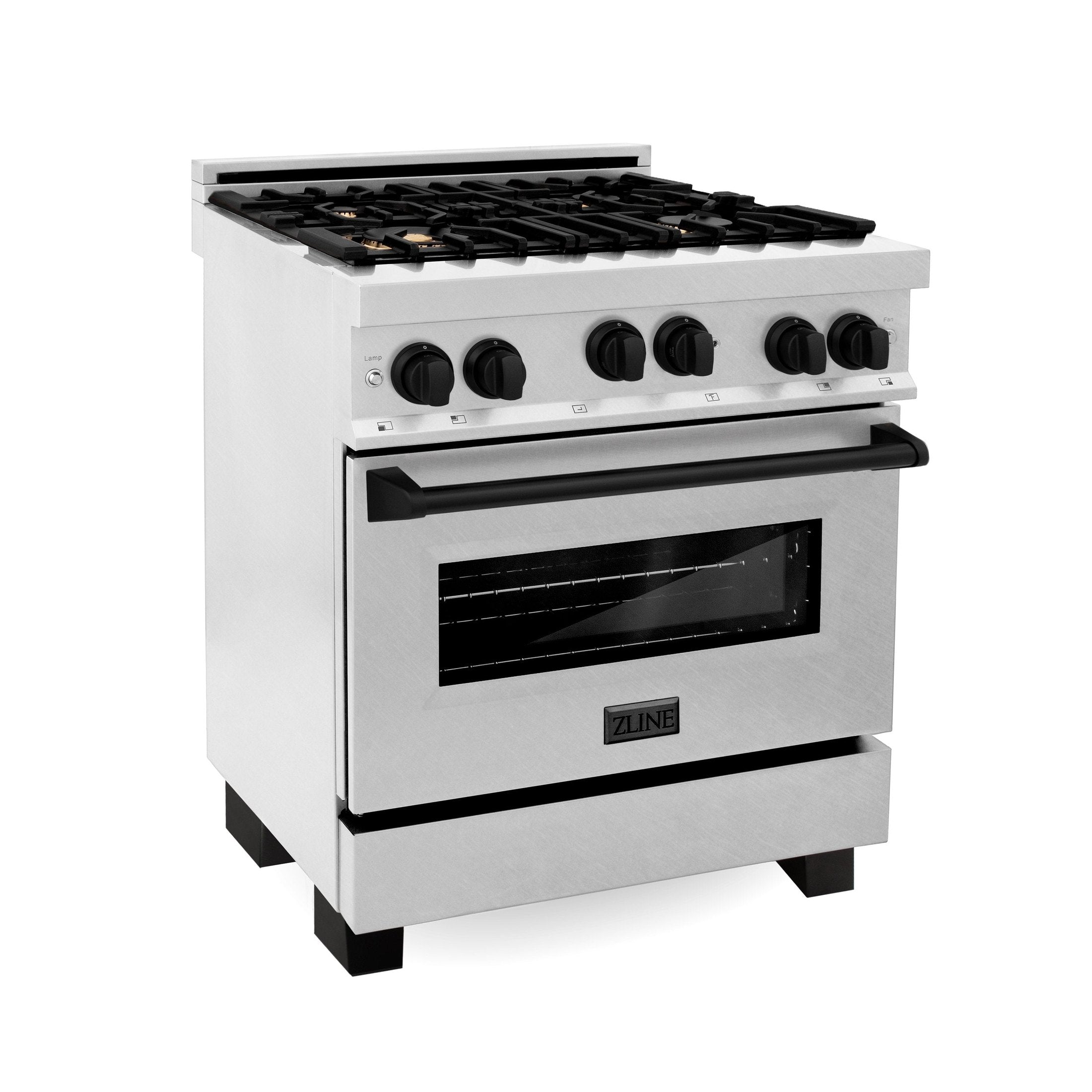 ZLINE 30" 4.0 cu. ft. Range with Gas Stove and Gas Oven in DuraSnow Stainless Steel with Accents