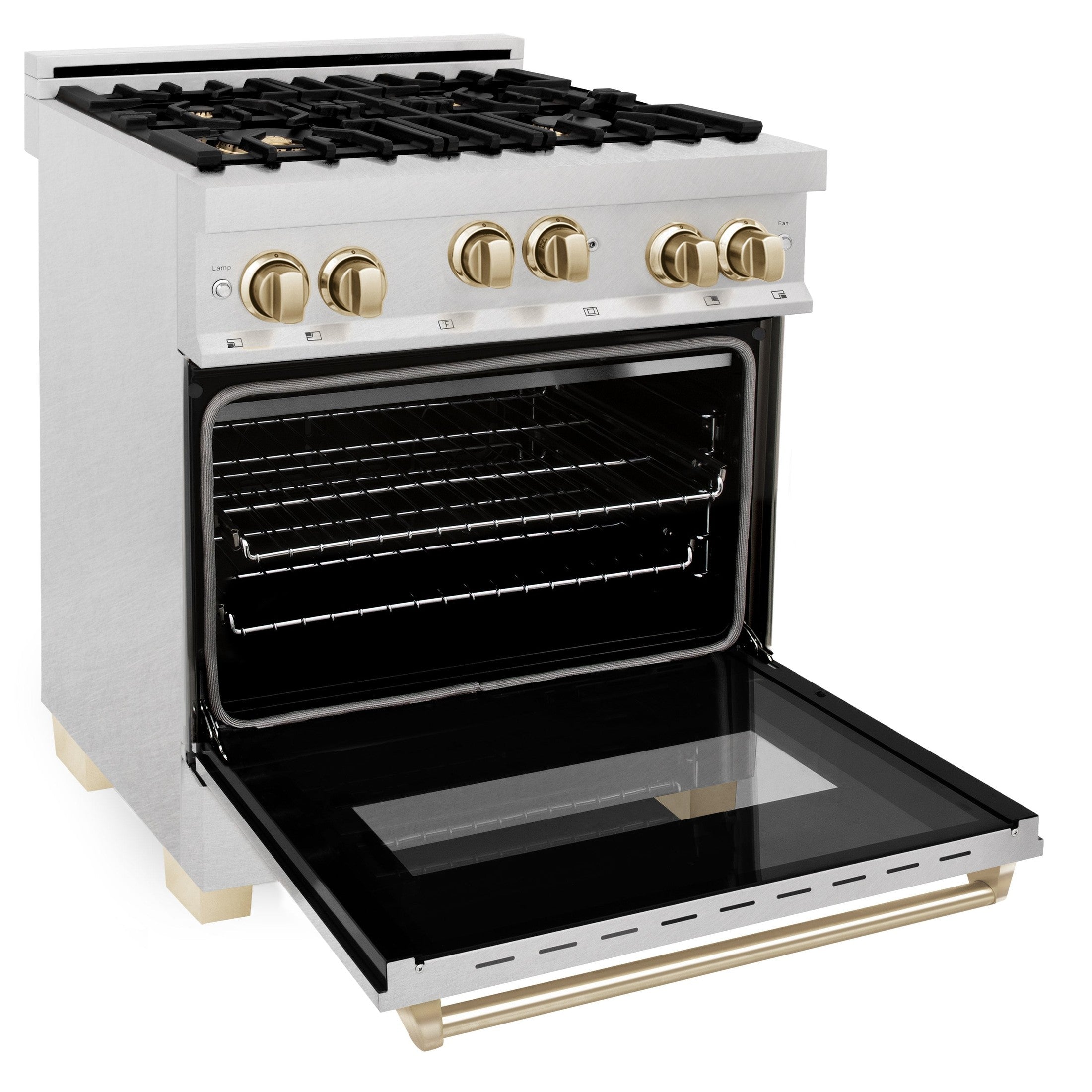 ZLINE 30" 4.0 cu. ft. Range with Gas Stove and Gas Oven in DuraSnow Stainless Steel with Accents