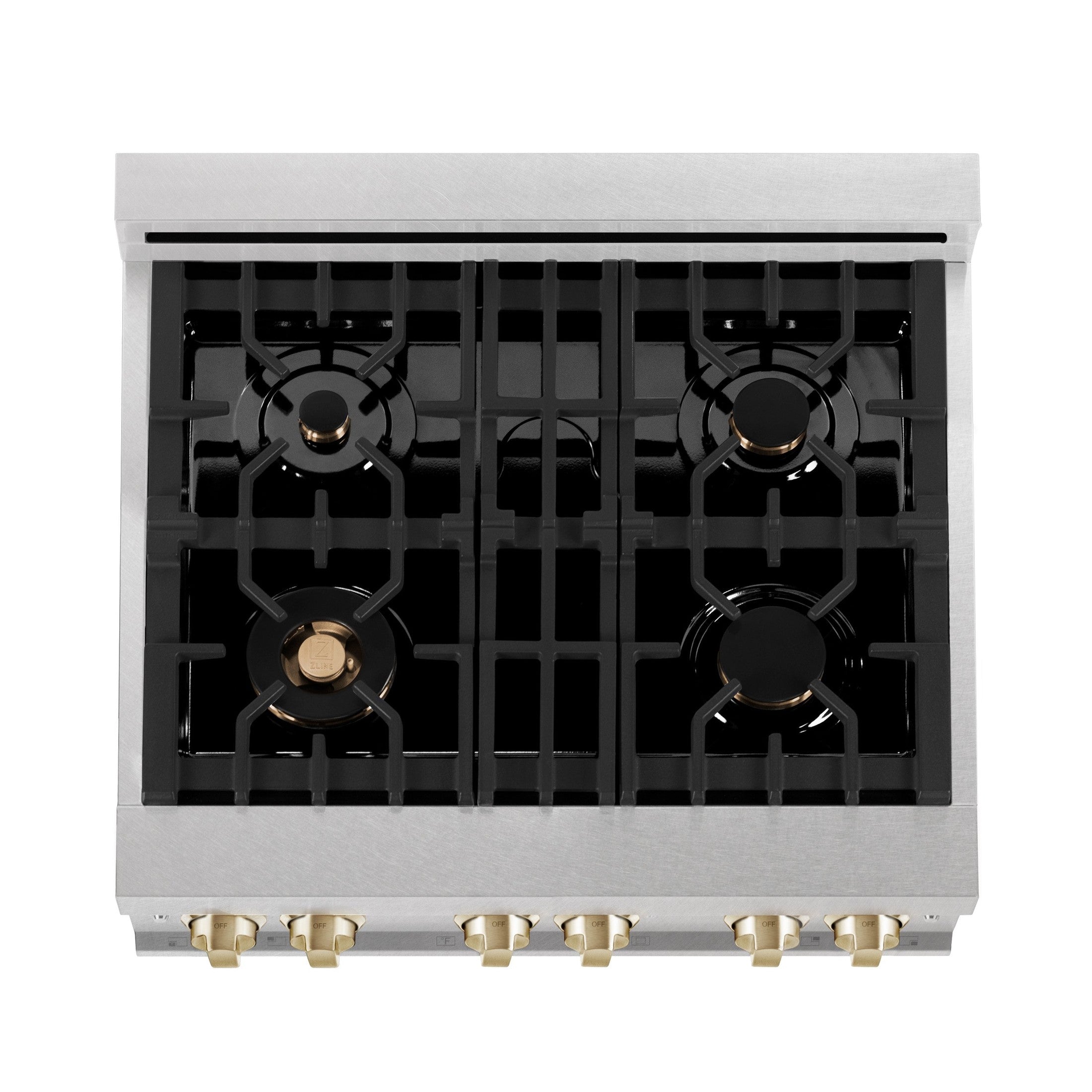 ZLINE 30" 4.0 cu. ft. Range with Gas Stove and Gas Oven in DuraSnow Stainless Steel with Accents