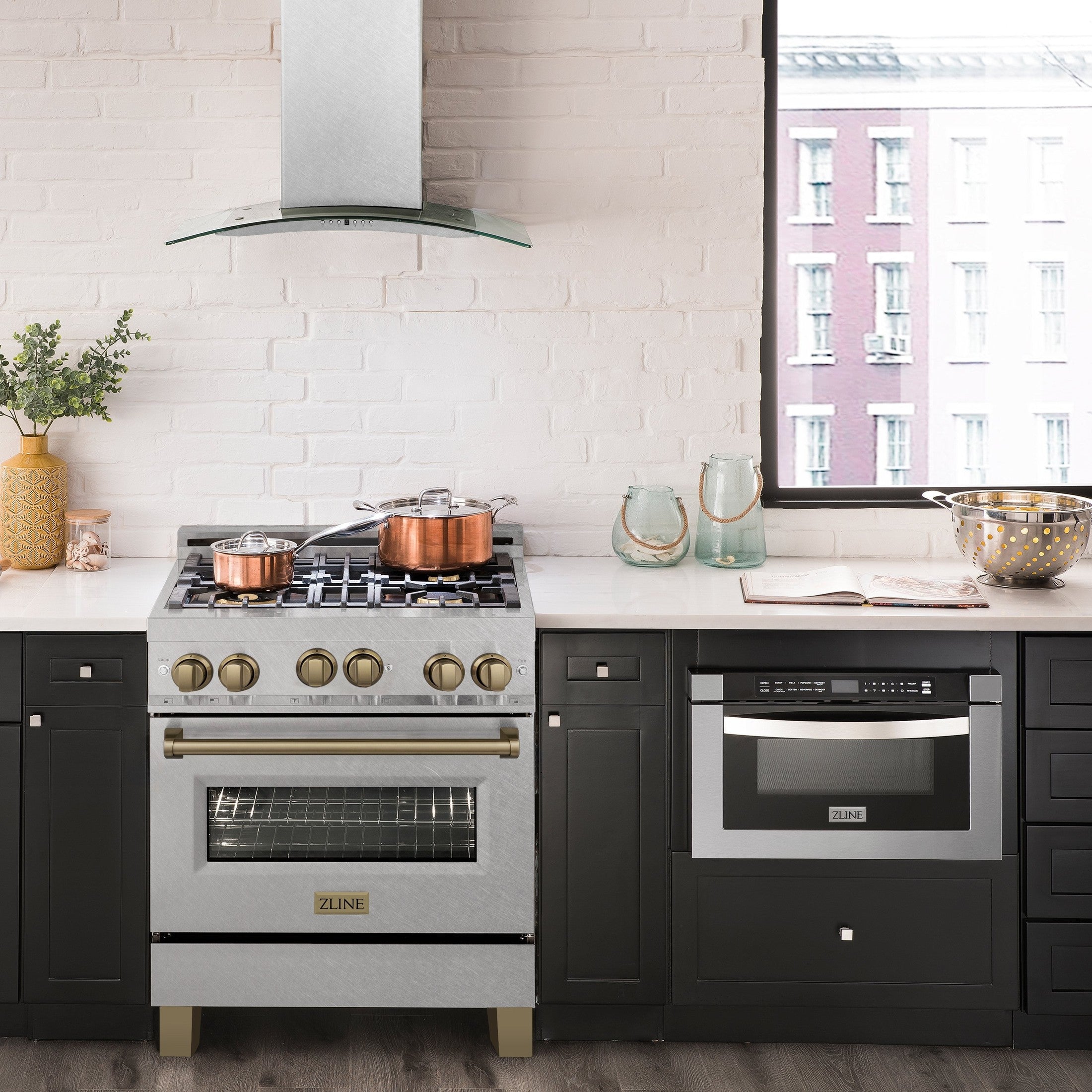 ZLINE 30" 4.0 cu. ft. Range with Gas Stove and Gas Oven in DuraSnow Stainless Steel with Accents