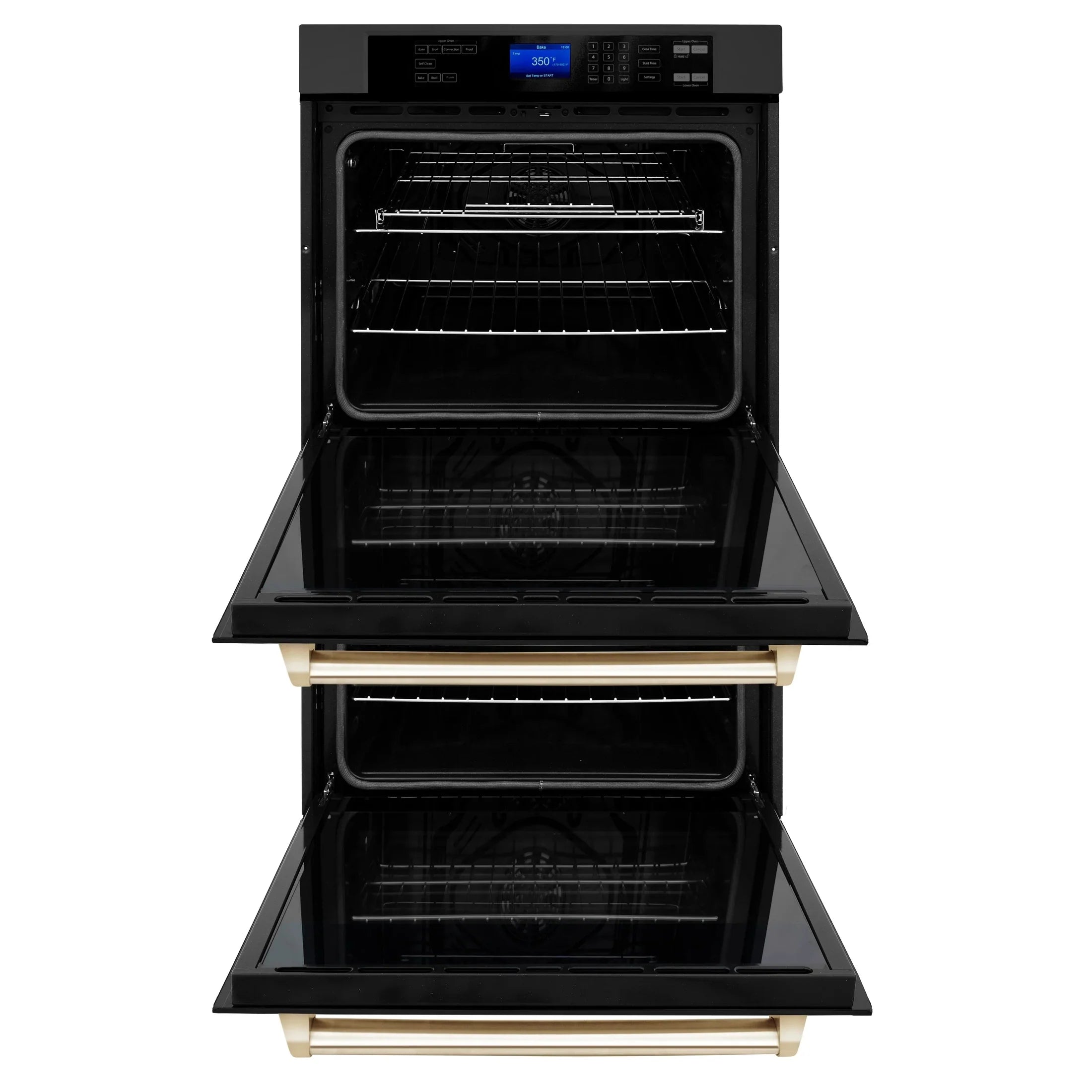 ZLINE 30" Autograph Edition Double Wall Oven with Self Clean and True Convection in Black Stainless Steel