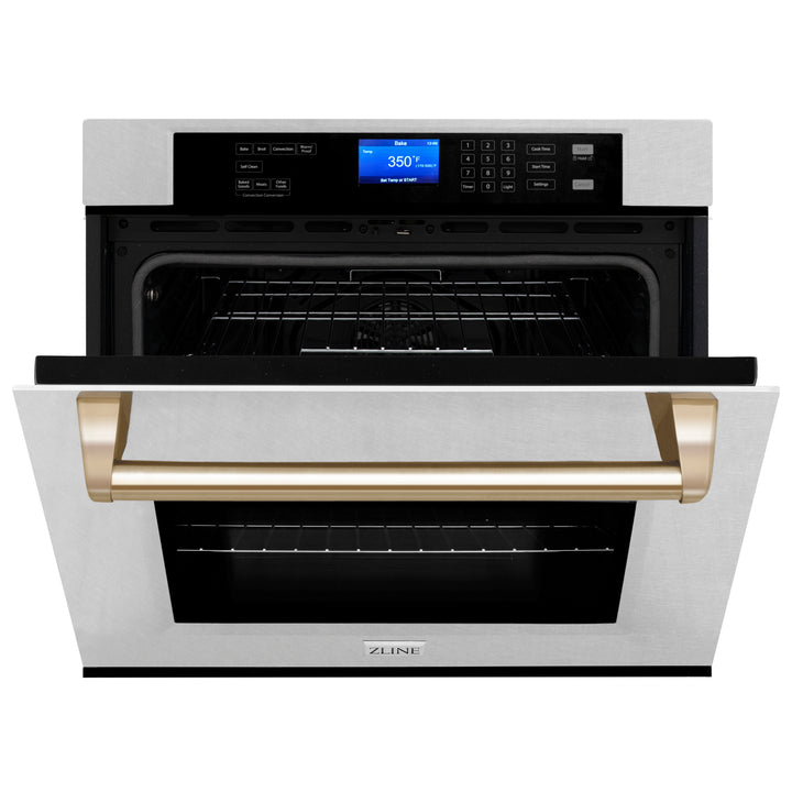 ZLINE 30" Autograph Edition Single Wall Oven with Self Clean and True Convection in Fingerprint Resistant Stainless Steel AWSSZ-30