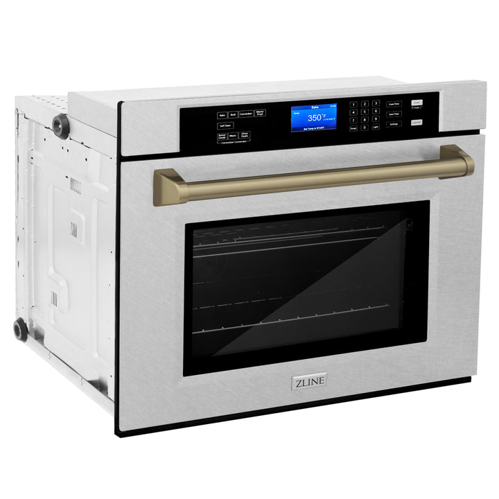 ZLINE 30" Autograph Edition Single Wall Oven with Self Clean and True Convection in Fingerprint Resistant Stainless Steel AWSSZ-30