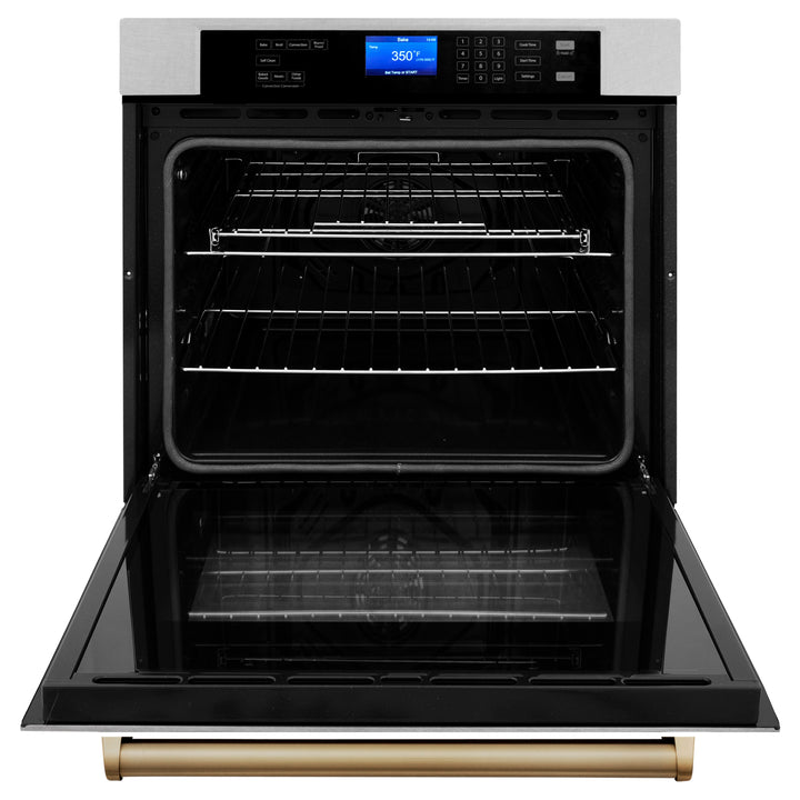 ZLINE 30" Autograph Edition Single Wall Oven with Self Clean and True Convection in Fingerprint Resistant Stainless Steel AWSSZ-30