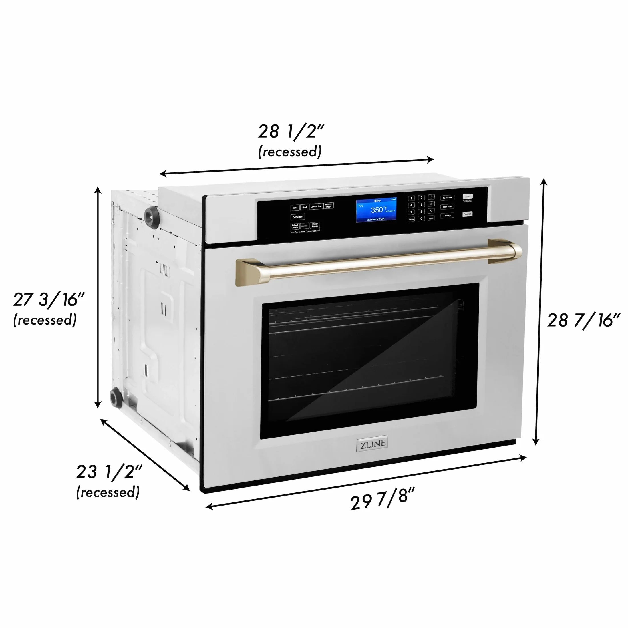 ZLINE 30" Autograph Edition Single Wall Oven with Self Clean and True Convection in Stainless Steel
