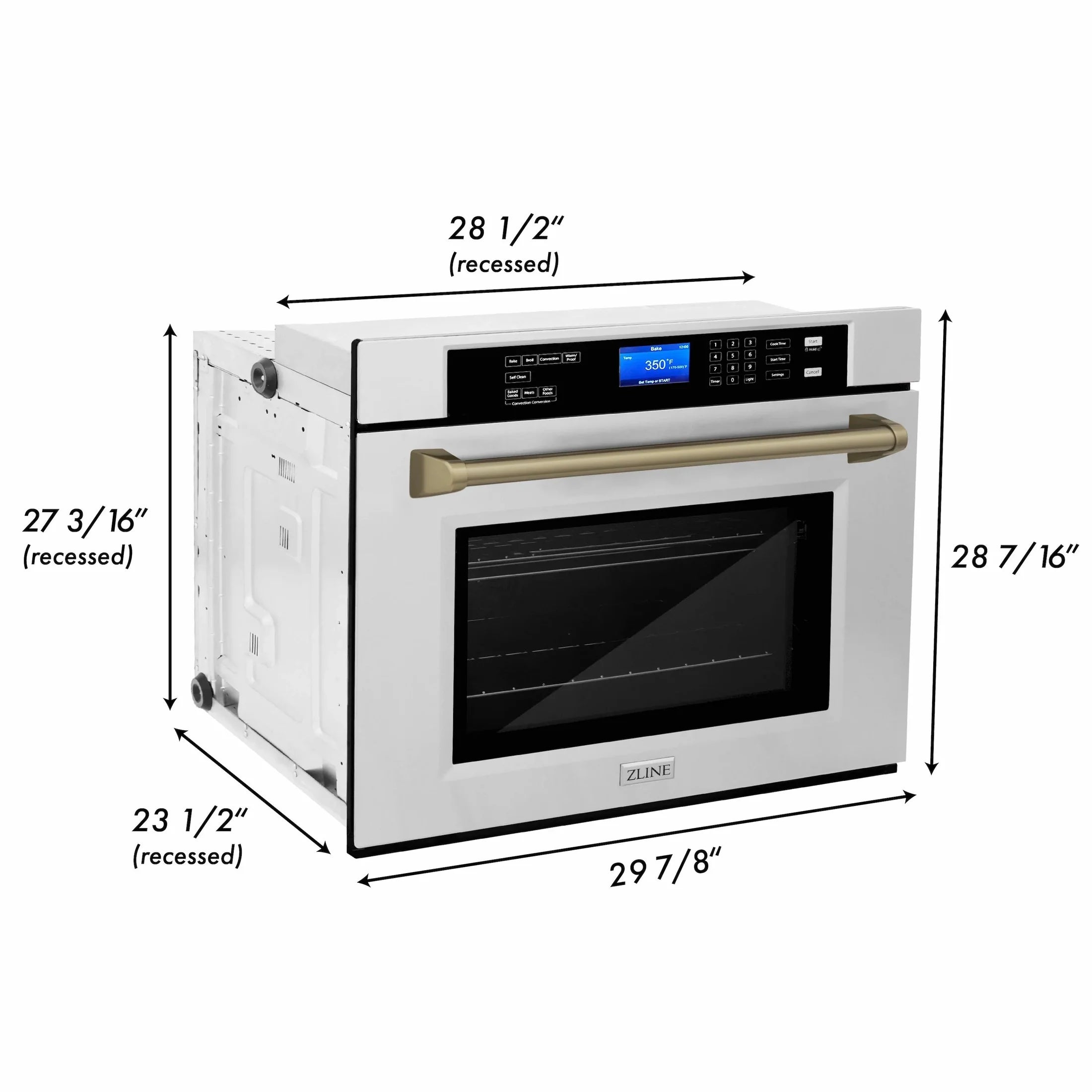 ZLINE 30" Autograph Edition Single Wall Oven with Self Clean and True Convection in Stainless Steel