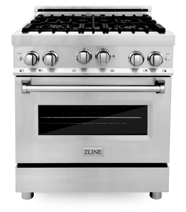 ZLINE Appliance Package - 30 in. Gas Range, Over-the-Range Microwave, Dishwasher - 3KP-RGOTR30-DWV