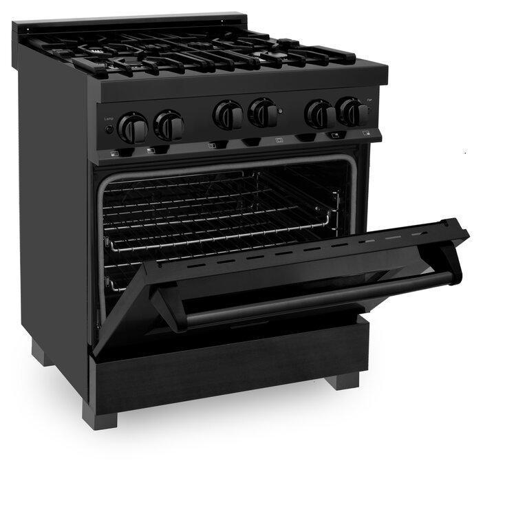 ZLINE 30" Range with Gas Stove and Gas Oven in Black Stainless Steel