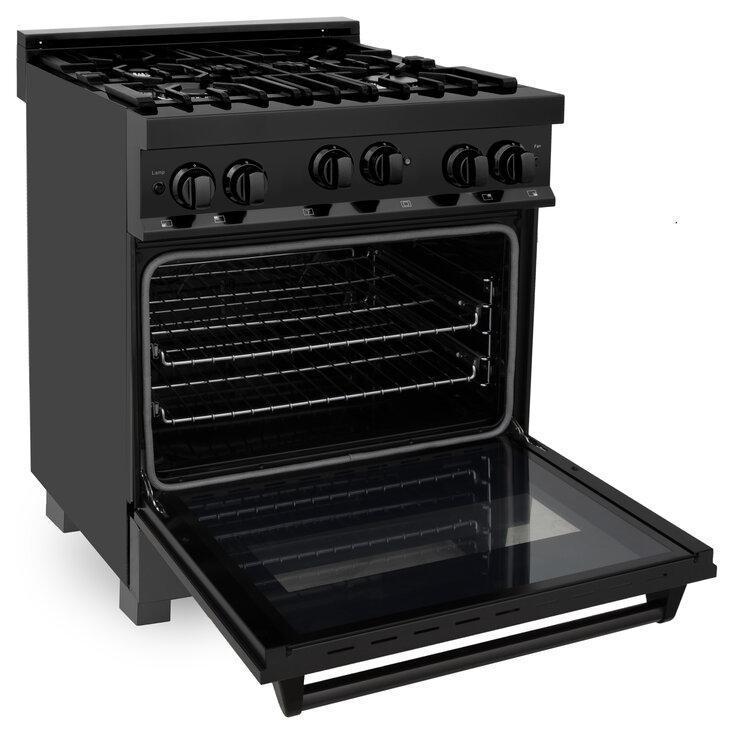 ZLINE 30" Range with Gas Stove and Gas Oven in Black Stainless Steel
