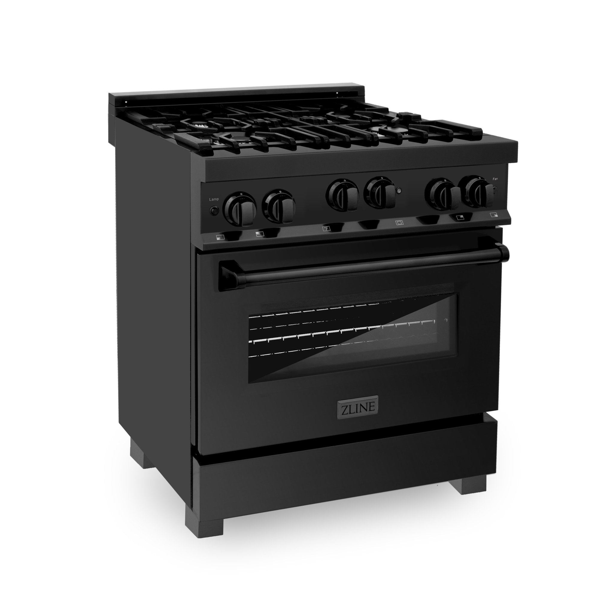 ZLINE 30" Range with Gas Stove and Gas Oven in Black Stainless Steel