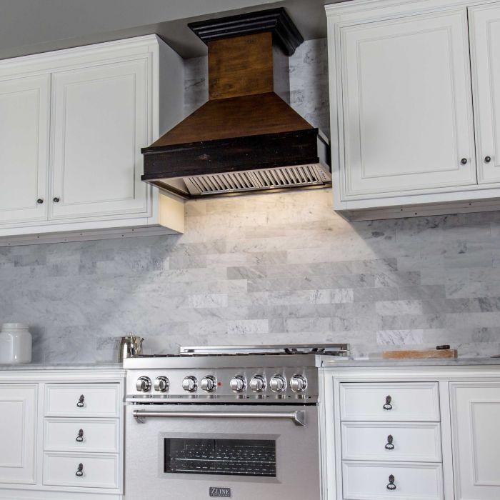 ZLINE Appliance Package - 36 in. Dual Fuel Range with DuraSnow® Door & 36 in. Range Hood - 2KP-RASNRH36