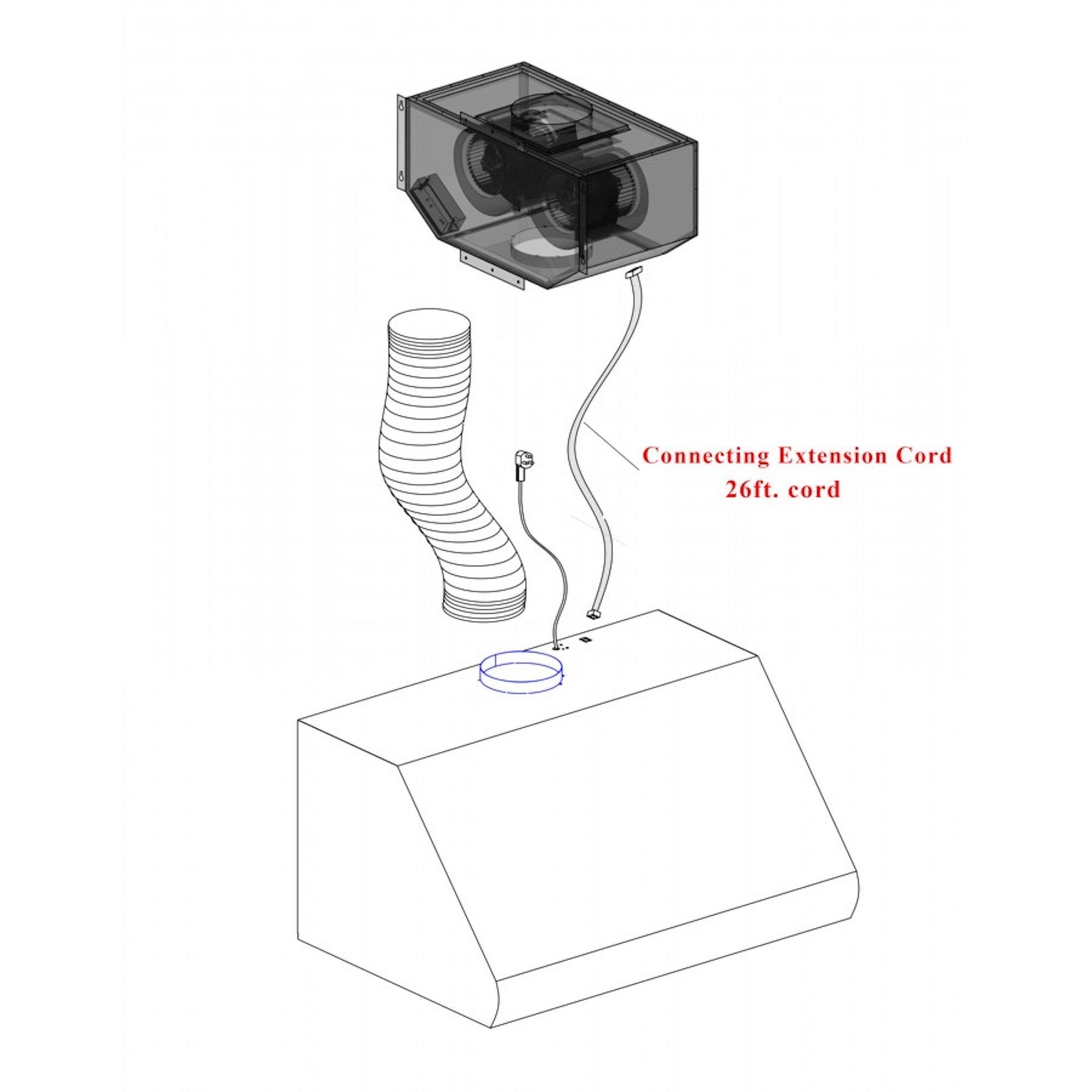 ZLINE 36 in. Remote Blower Island Mount Range Hood in Stainless Steel - KECOMi-RD-36