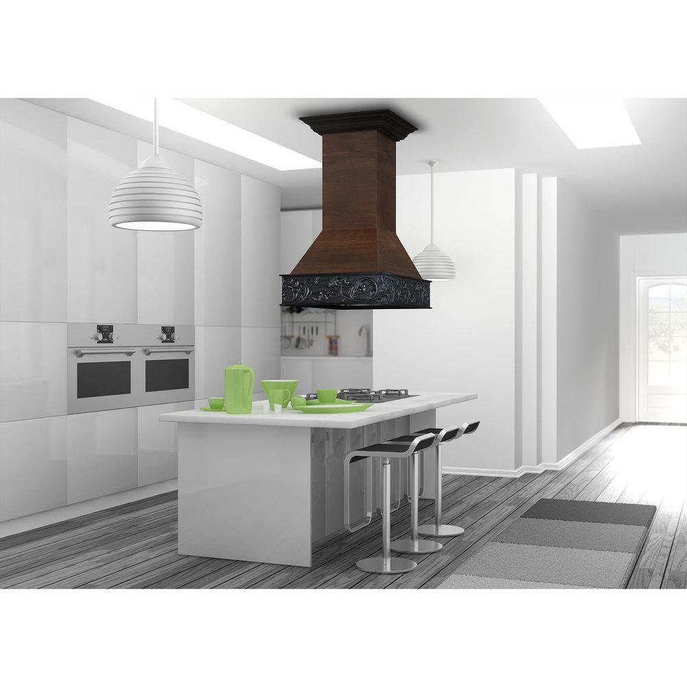 ZLINE 36 in. Wooden Wall Mount Range Hood in Antigua and Walnut