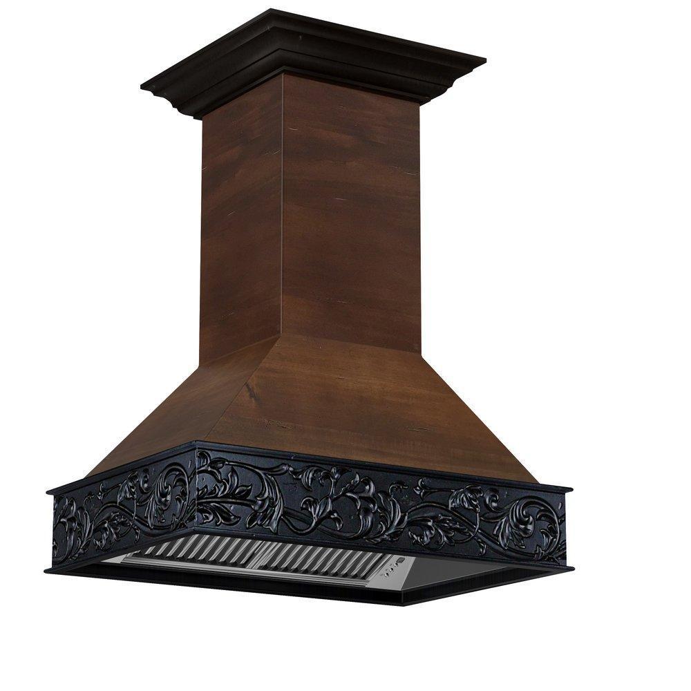 ZLINE 36 in. Wooden Wall Mount Range Hood in Antigua and Walnut