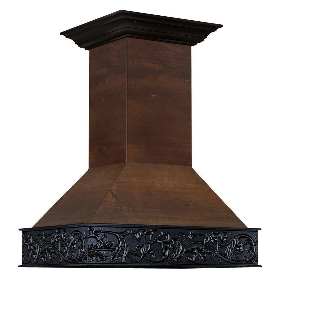ZLINE 36 in. Wooden Wall Mount Range Hood in Antigua and Walnut