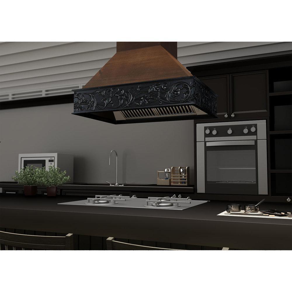 ZLINE 36 in. Wooden Wall Mount Range Hood in Antigua and Walnut