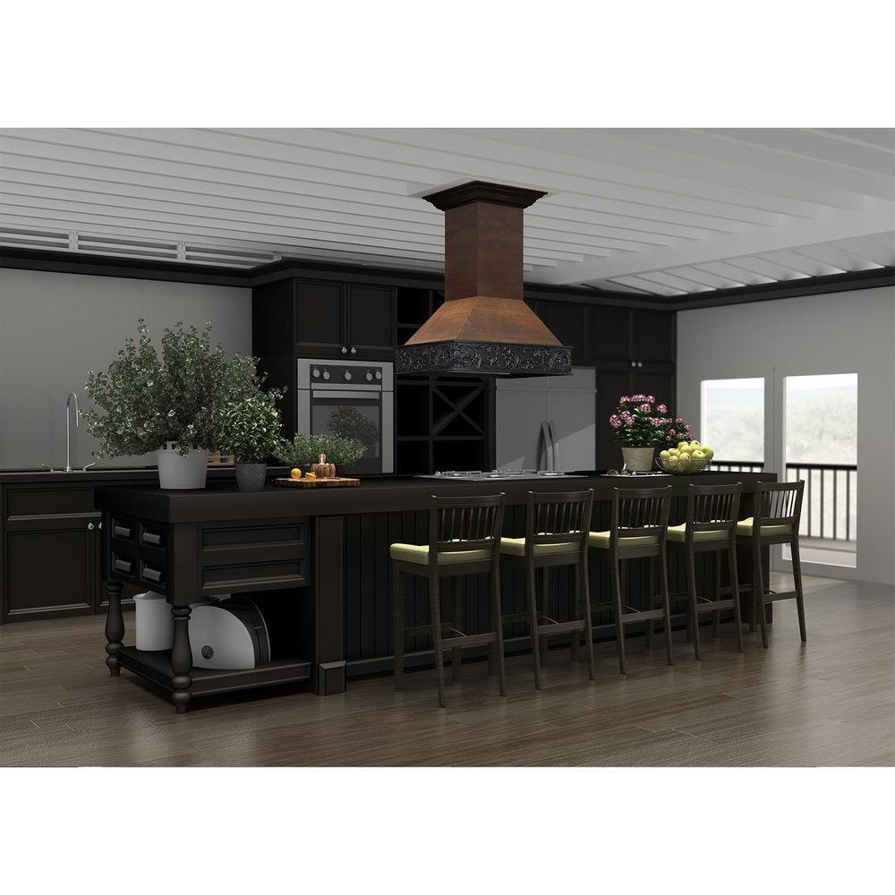 ZLINE 36 in. Wooden Wall Mount Range Hood in Antigua and Walnut