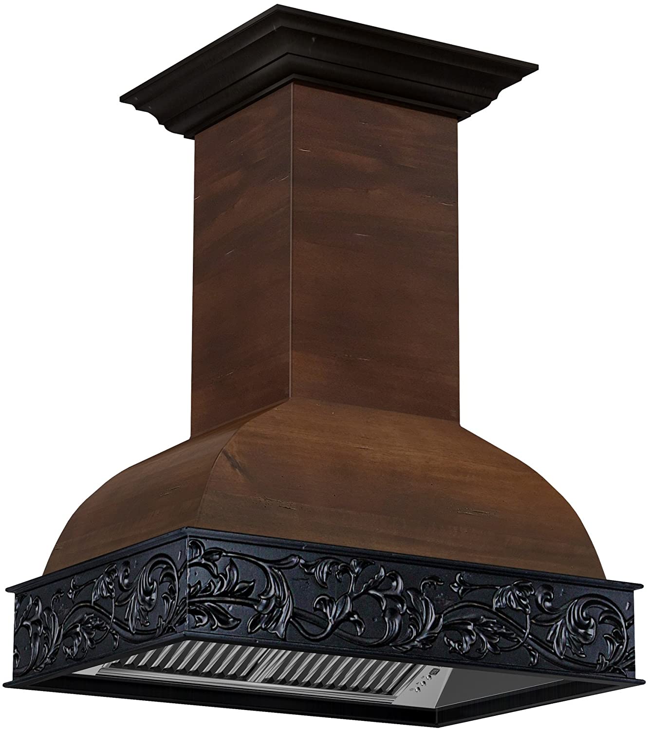 ZLINE 36 in. Wooden Wall Mount Range Hood in Antigua and Walnut - Includes Motor - 9393AR-36