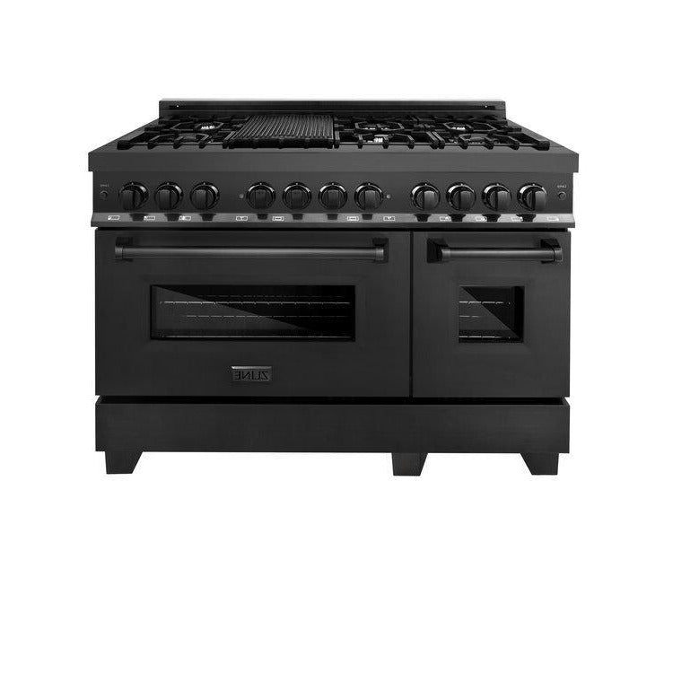 ZLINE 48" Professional Black Stainless Dual Fuel Range