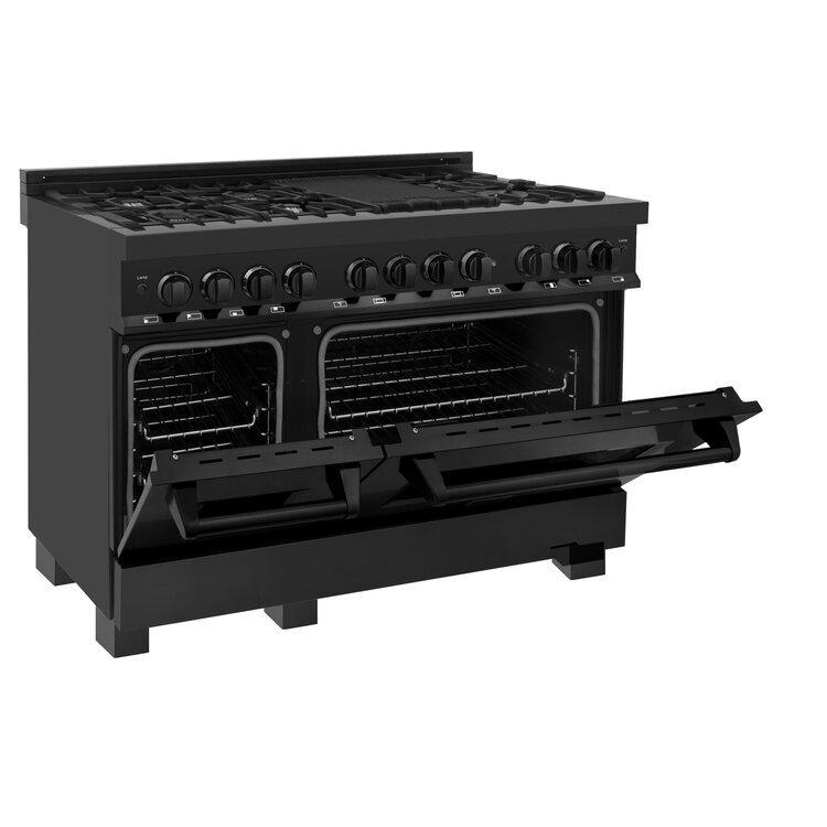 ZLINE 48" Professional Black Stainless Dual Fuel Range