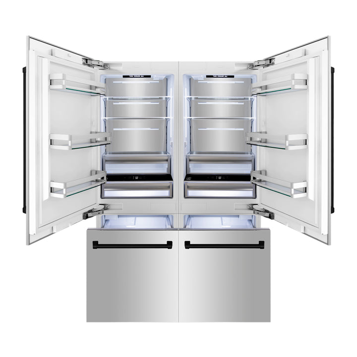 ZLINE 60" Autograph Edition 32.2 cu. ft. Built-in 4-Door French Door Refrigerator with Internal Water and Ice Dispenser in Stainless Steel with Accents RBIVZ-304-60