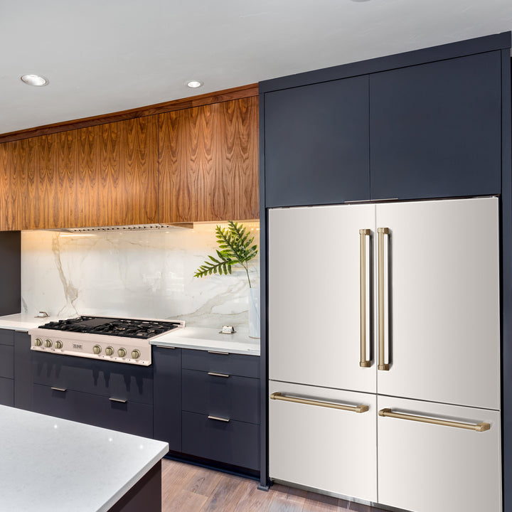 ZLINE 60" Autograph Edition 32.2 cu. ft. Built-in 4-Door French Door Refrigerator with Internal Water and Ice Dispenser in Stainless Steel with Accents RBIVZ-304-60