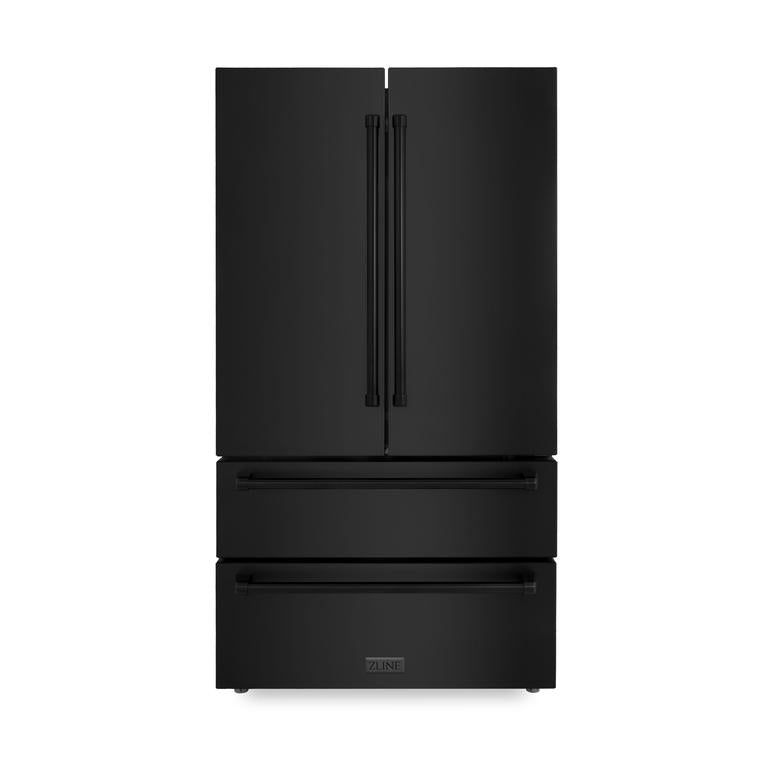 ZLINE Appliance Package - 30 in. Dual Fuel Range, Microwave, Refrigerator in Black Stainless - 3KPR-RABOTRH30