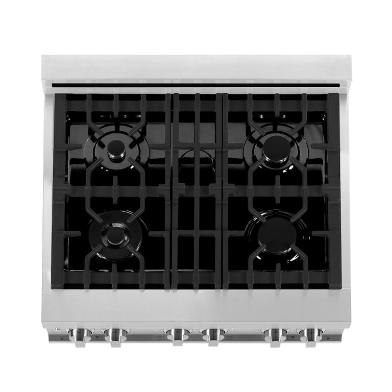 ZLINE Appliance Package - 30 in. Gas Range, Range Hood, 3 Rack Dishwasher - 3KP-RGRH30-DWV