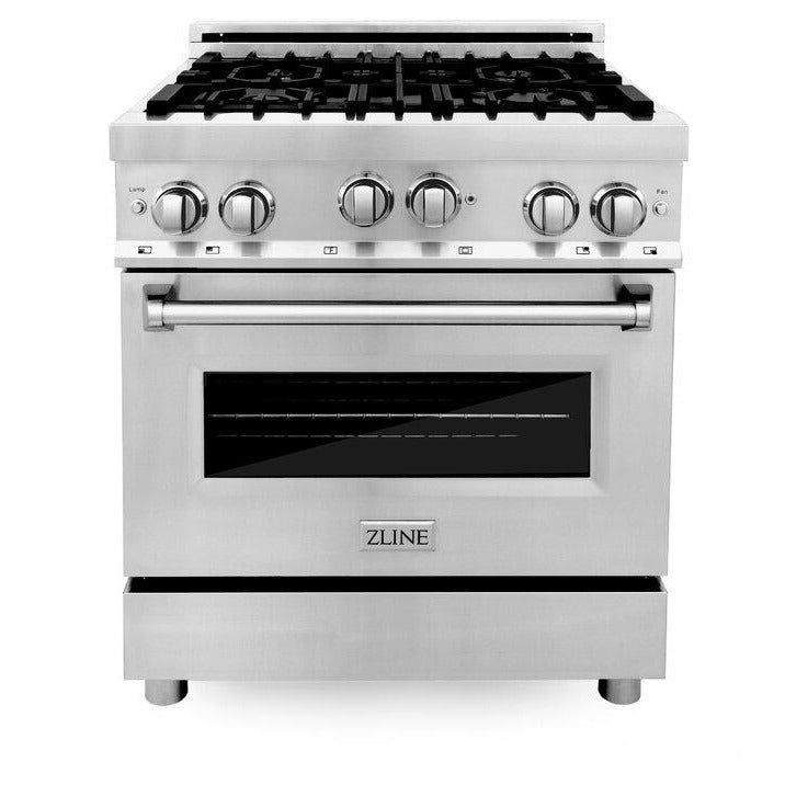 ZLINE Appliance Package - 30 in. Gas Range, Range Hood, 3 Rack Dishwasher - 3KP-RGRH30-DWV